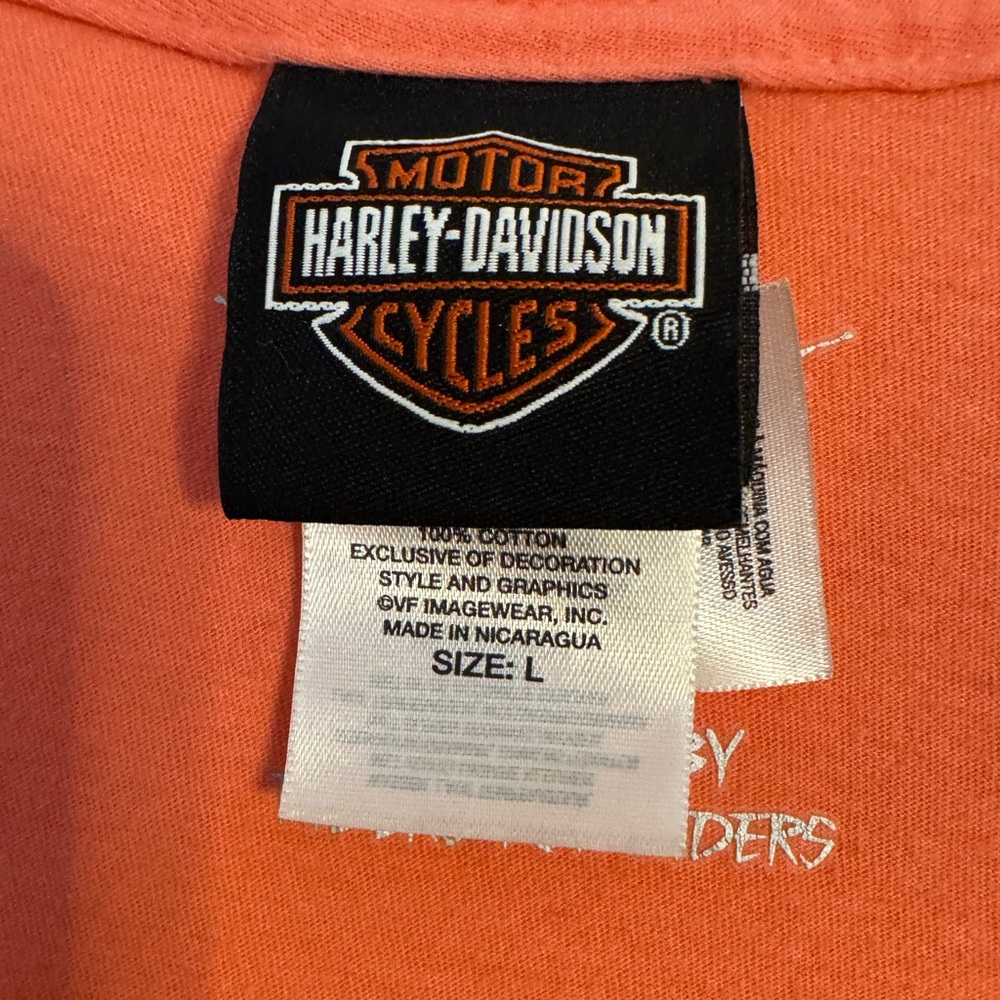 Harley Davidson Ladies Size L 2 Sided Graphic Top - Picture 3 of 3